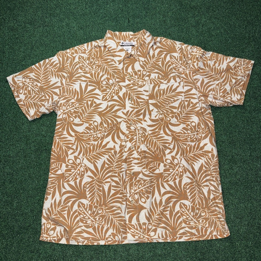 Columbia Men's Short Sleeve Floral Button Up Size XL O18